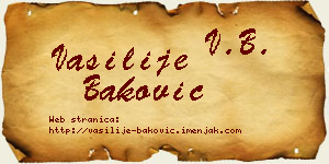 Vasilije Baković vizit kartica
